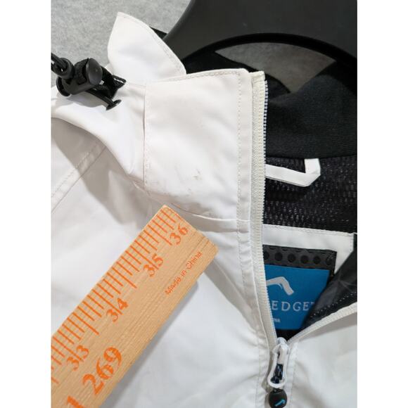 Polar Edge Hooded Jacket Women'sโ Medium Color Block Track Windbreaker Full Zip - Picture 15 of 16